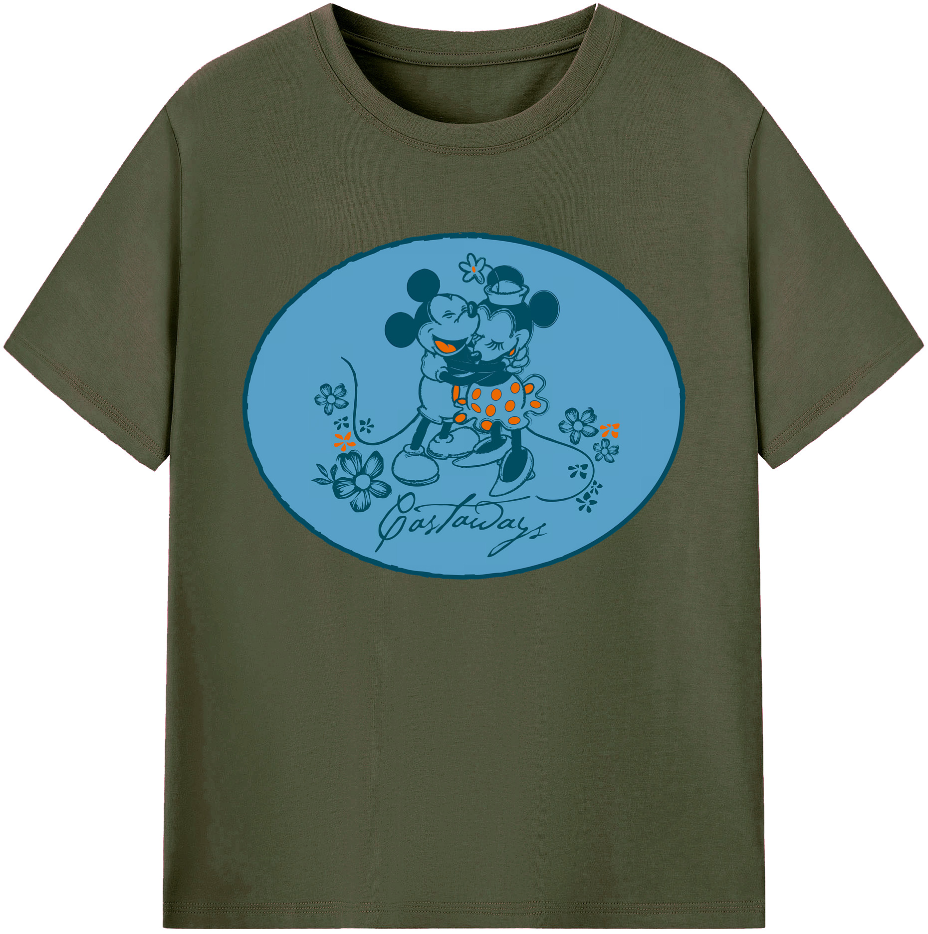 ミッキーマウス Mickey Mouse 綿100％ メンズ半袖Tシャツ｜肌触りやわらか＆通気性